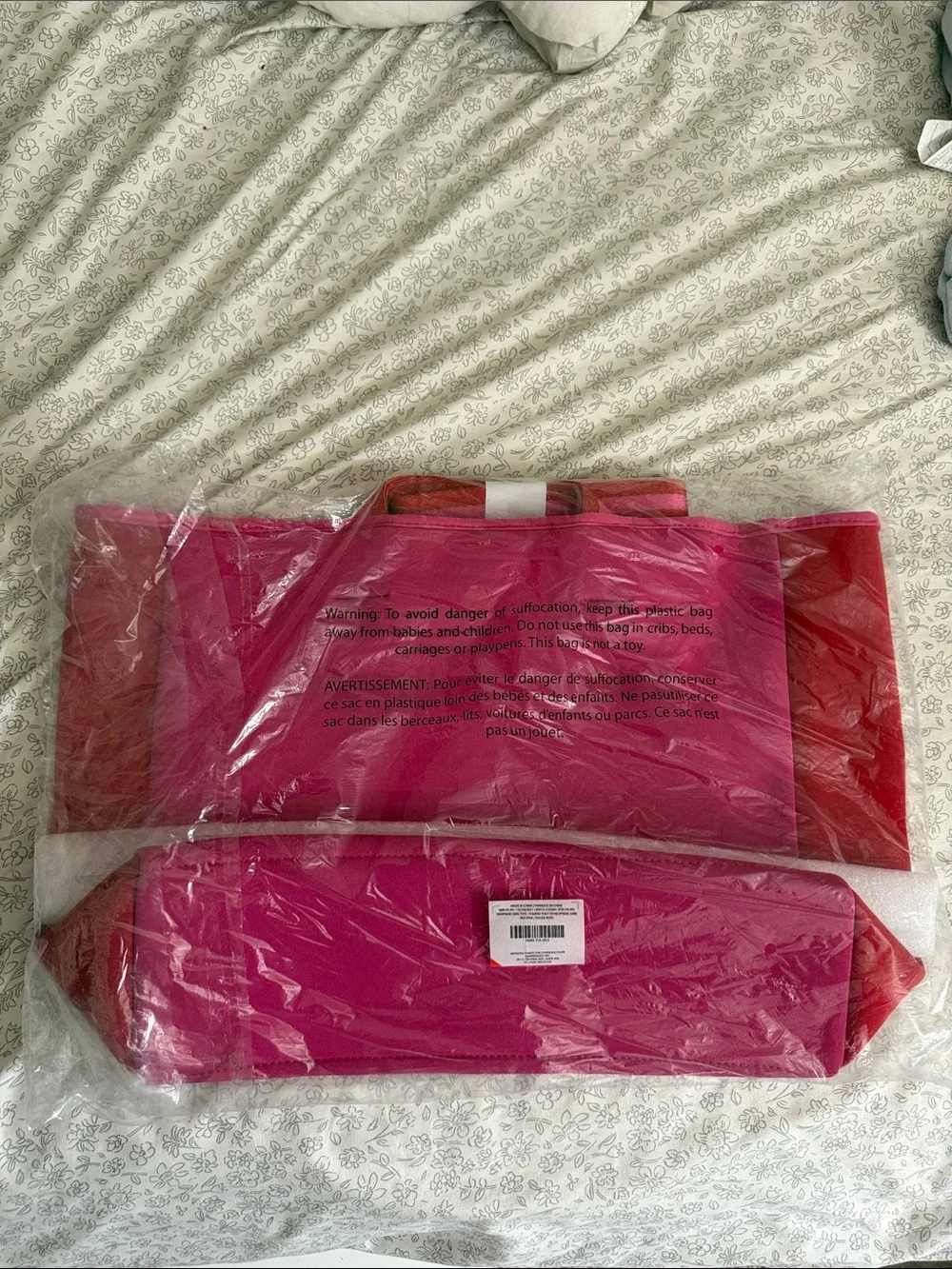 summersalt Hot Pink & Red Logo Tote